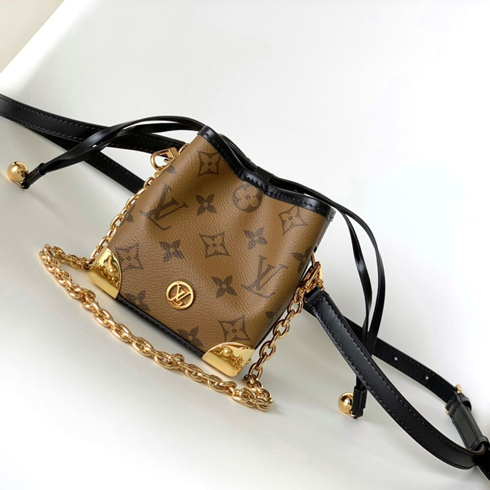 Louis Vuitton Noe Purse Nano Bucket Bag Brown Reverse Monogram Canvas LVB-024