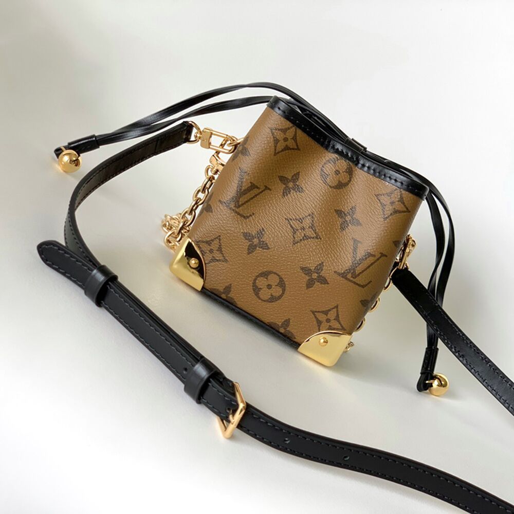 Louis Vuitton Noe Purse Nano Bucket Bag Brown Reverse Monogram Canvas LVB-024