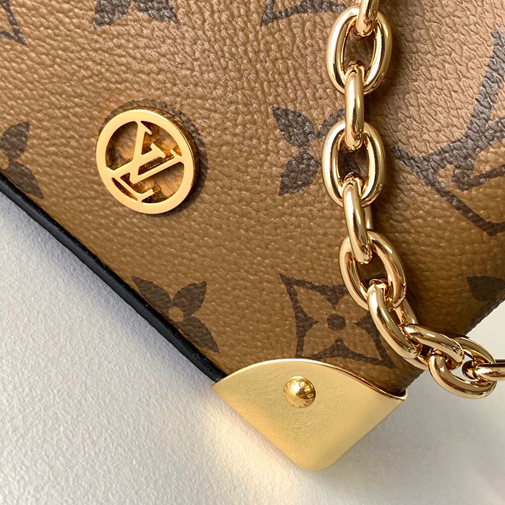 Louis Vuitton Noe Purse Nano Bucket Bag Brown Reverse Monogram Canvas LVB-024