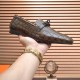 Hermes Crocodile Pattern Casual Loafers Leather Shoes HE-009