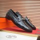 Hermes Crocodile Pattern Casual Loafers Leather Shoes HE-010