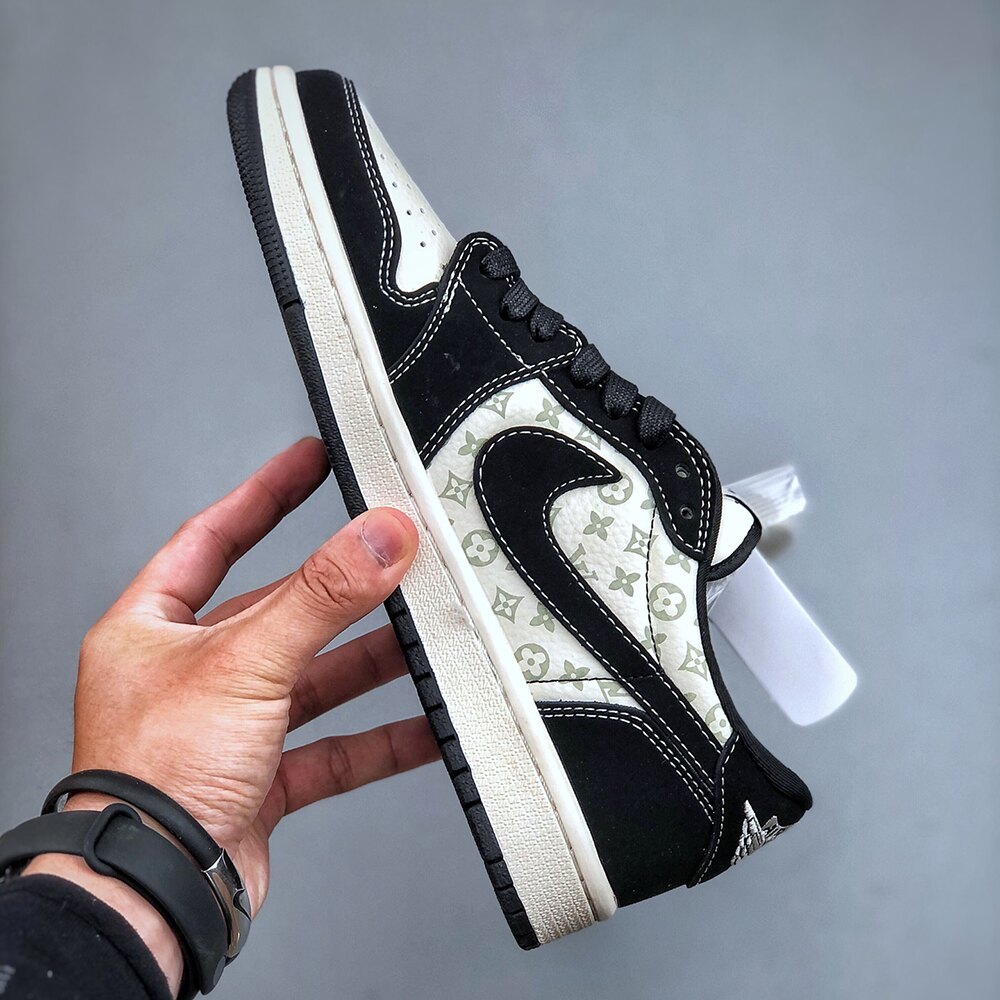 Louis Vuitton x Air Jordan Trainer Sneaker Black and White