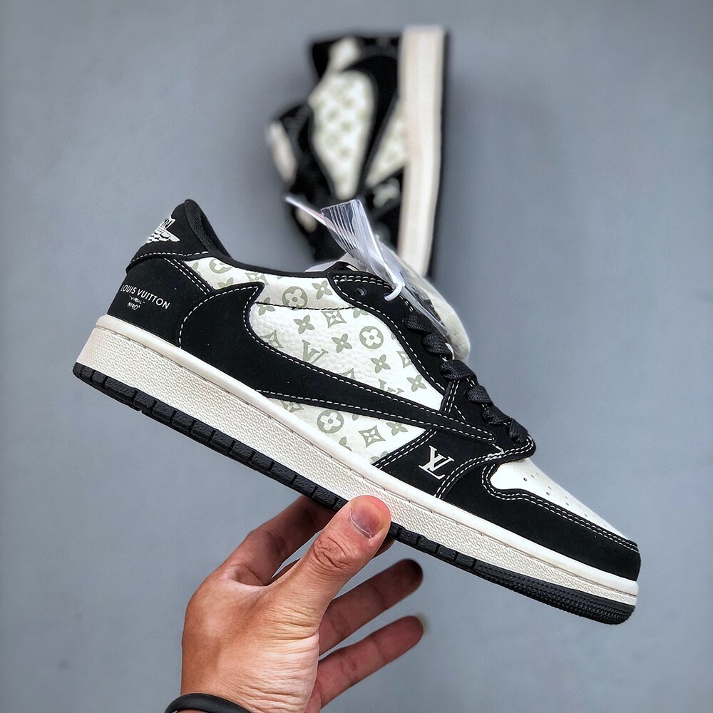 Louis Vuitton x Air Jordan Trainer Sneaker Black and White