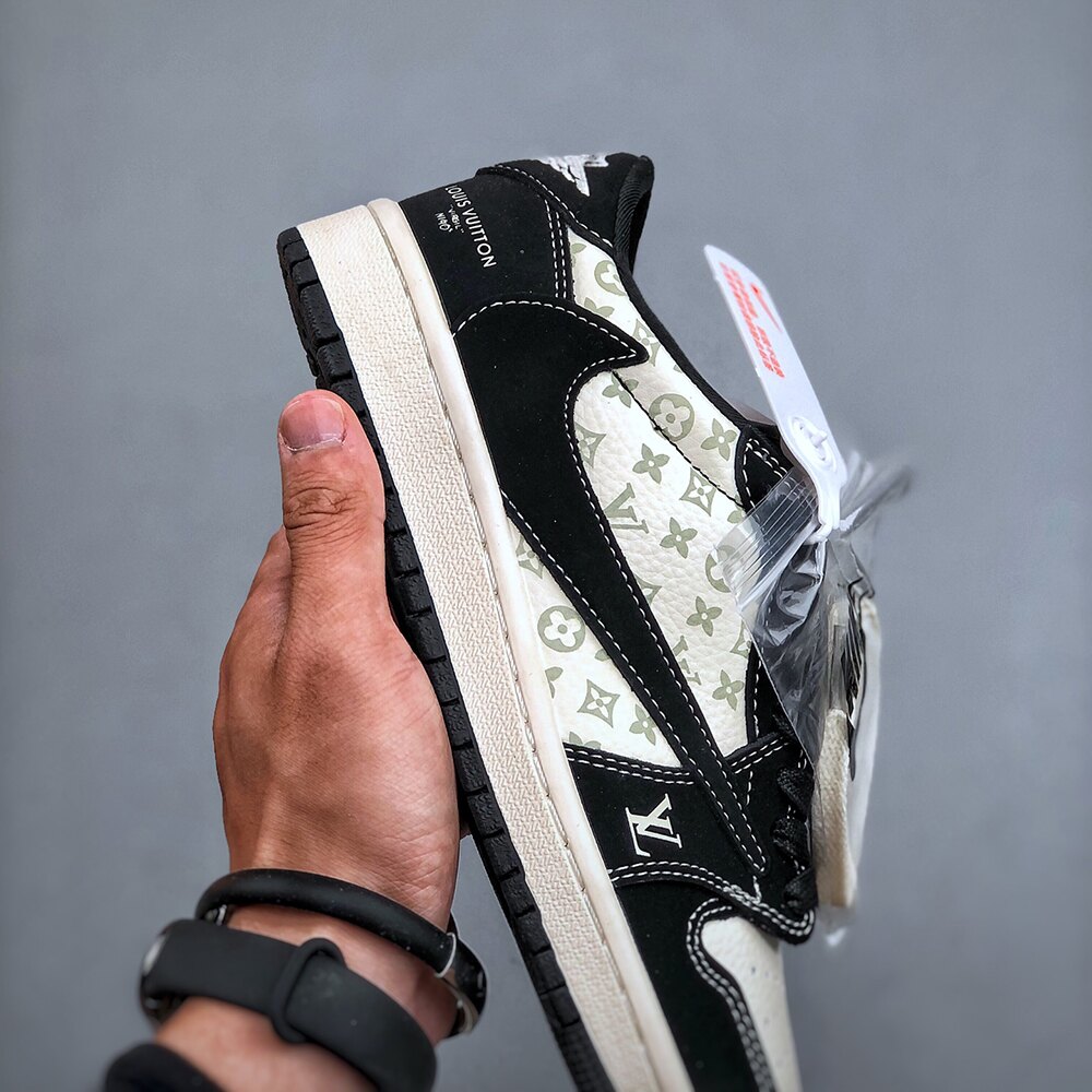 Louis Vuitton x Air Jordan Trainer Sneaker Black and White