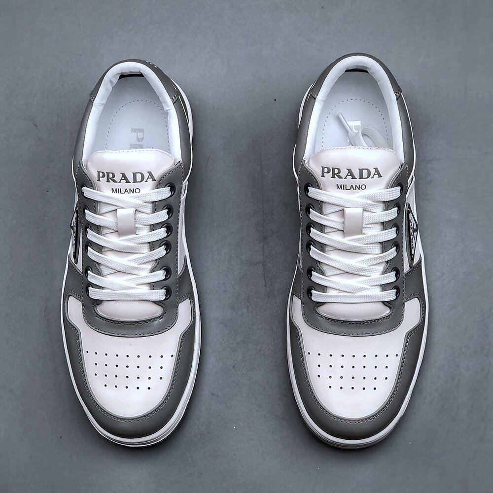 Prada Rubber Sole Lace-up Casual Style Leather Sneakers PA-005