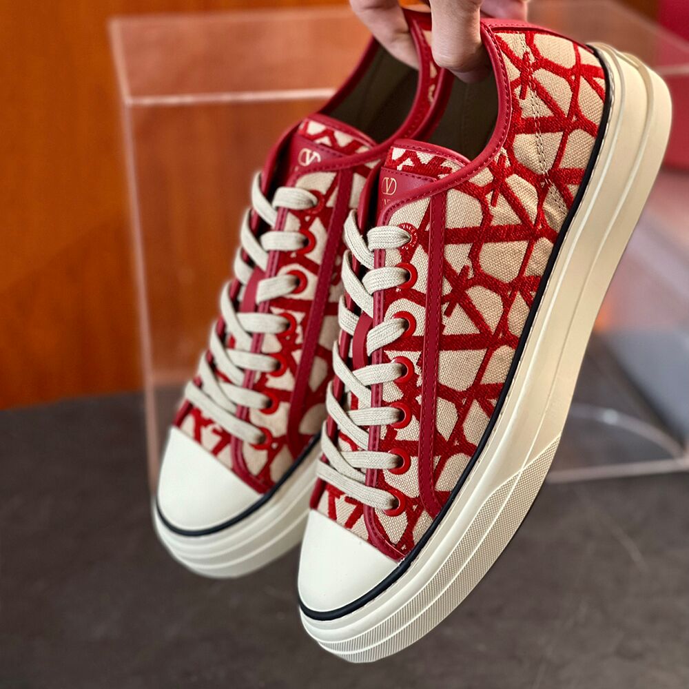 Valentino Garavani Lace-Up Canvas Sneakers VA-015