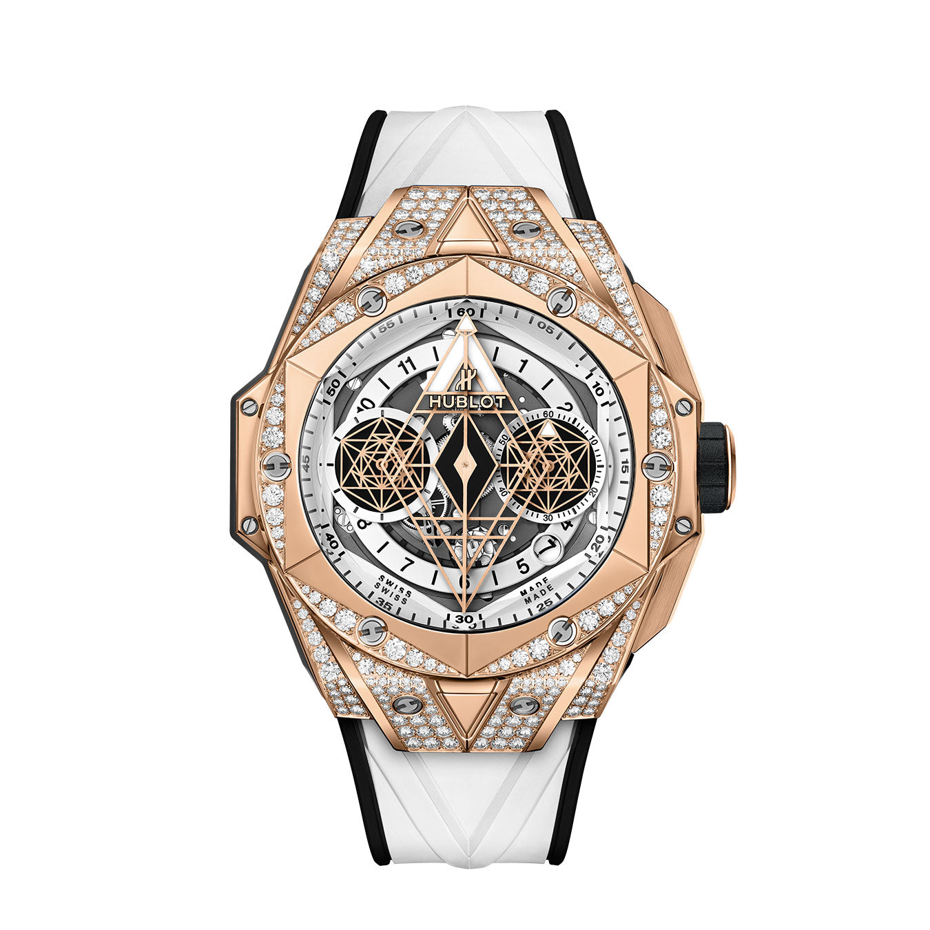 Hublot Big Bang SANG BLEU II KING GOLD WHITE PAVÃ‰ Ref# 418.OX.2001.RX.1604.MXM20