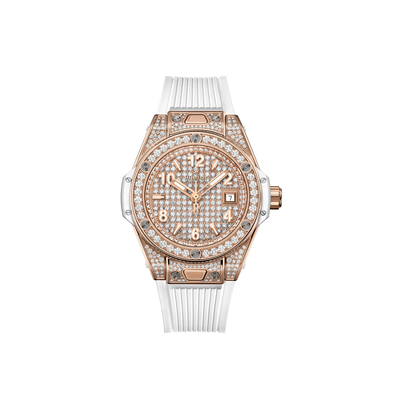 Hublot Big Bang ONE CLICK KING GOLD WHITE FULL PAVÃ‰ Ref# 485.OE.9000.RW.1604