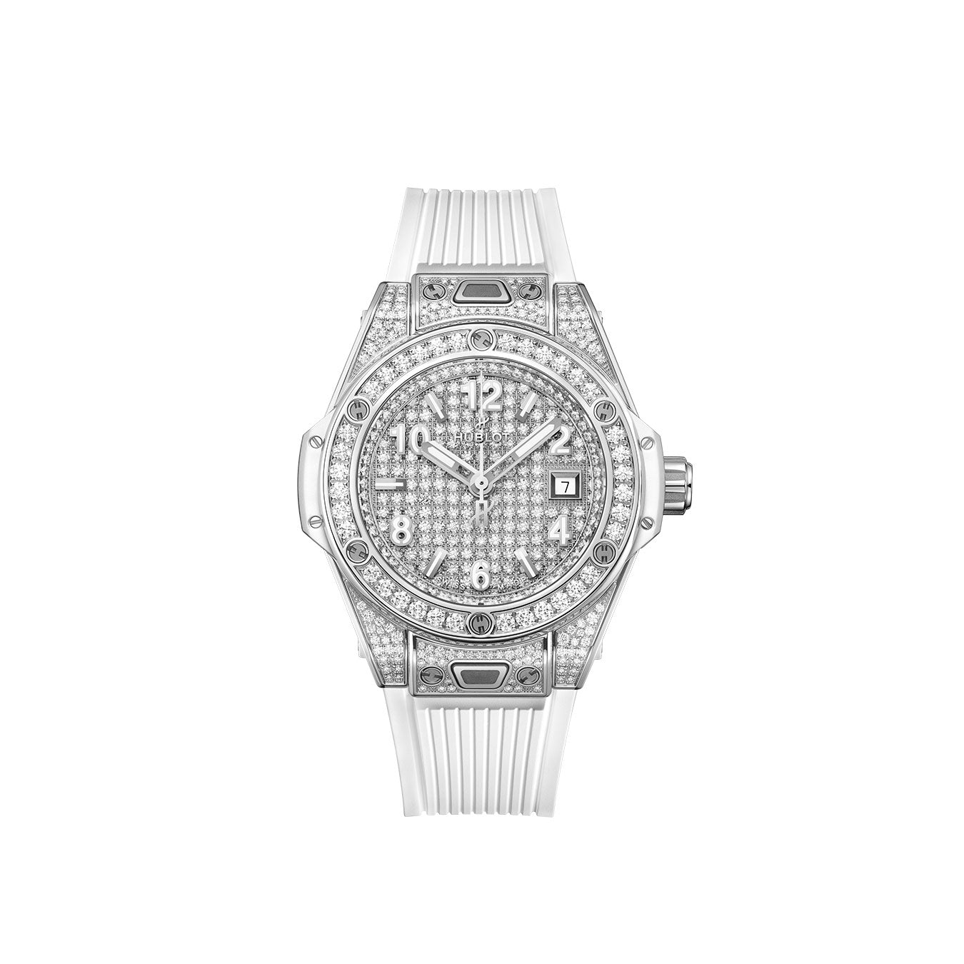 Hublot Big Bang ONE CLICK STEEL WHITE FULL PAVÃ‰ Ref# 485.SE.9000.RW.1604