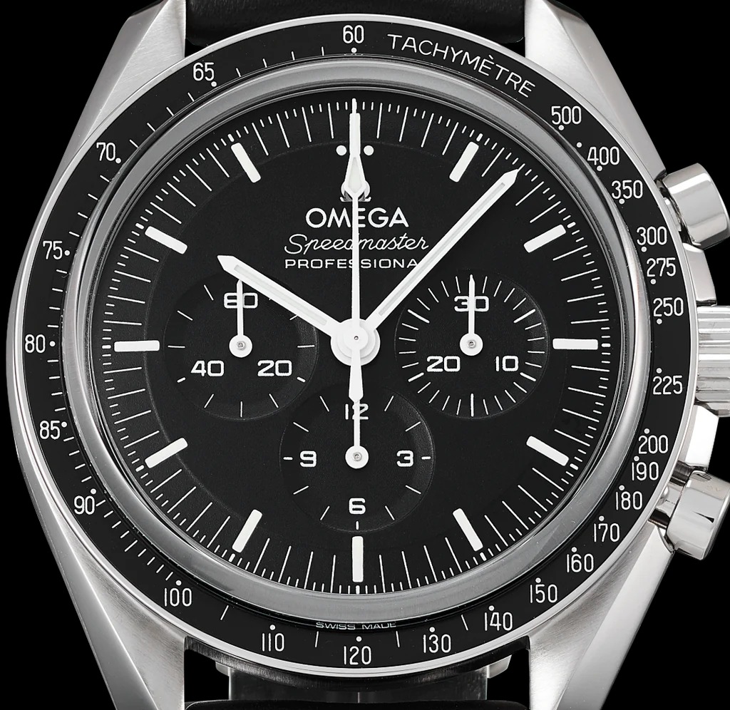 Omega Speedmaster Moonwatch Black Leather Strap 42mm 310.32.42.50.01.002