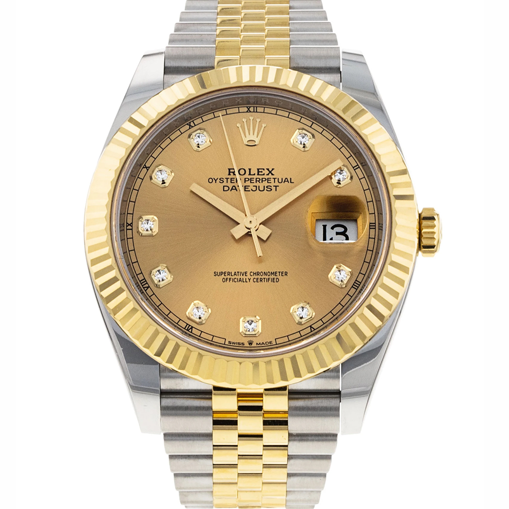 Rolex Datejust 41mm Champagne Diamond Steel and Yellow Gold Jubilee Dial RL-036