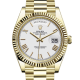 Rolex Day-Date 40 Presidential White dial Fluted Bezel President bracelet Yellow gold Watch RL-037