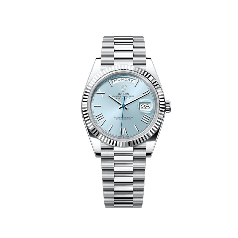 Rolex Oyster Perpetual Day-Date 40 in Platinum with Ice-Blue Dial Men's Watch RL-040