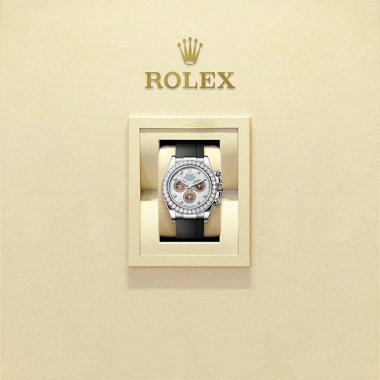 Rolex Cosmograph Daytona Oyster, 40 mm, white gold and diamonds Reference 126589RBR