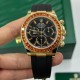 Rolex Daytona Yellow Gold Orange Sapphire Bezel Black Dial 116588SACO