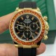 Rolex Daytona Yellow Gold Orange Sapphire Bezel Black Dial 116588SACO