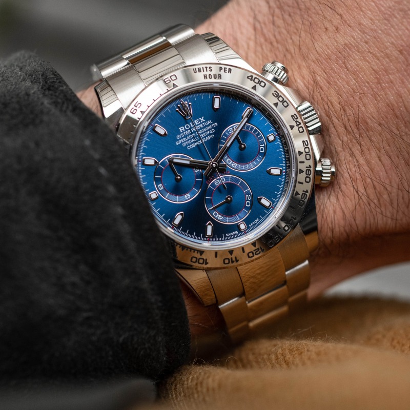 ROLEX COSMOGRAPH DAYTONA WHITE GOLD BLUE DIAL 116509