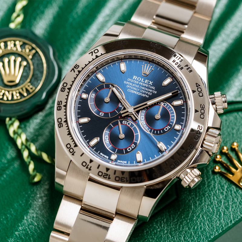 ROLEX COSMOGRAPH DAYTONA WHITE GOLD BLUE DIAL 116509