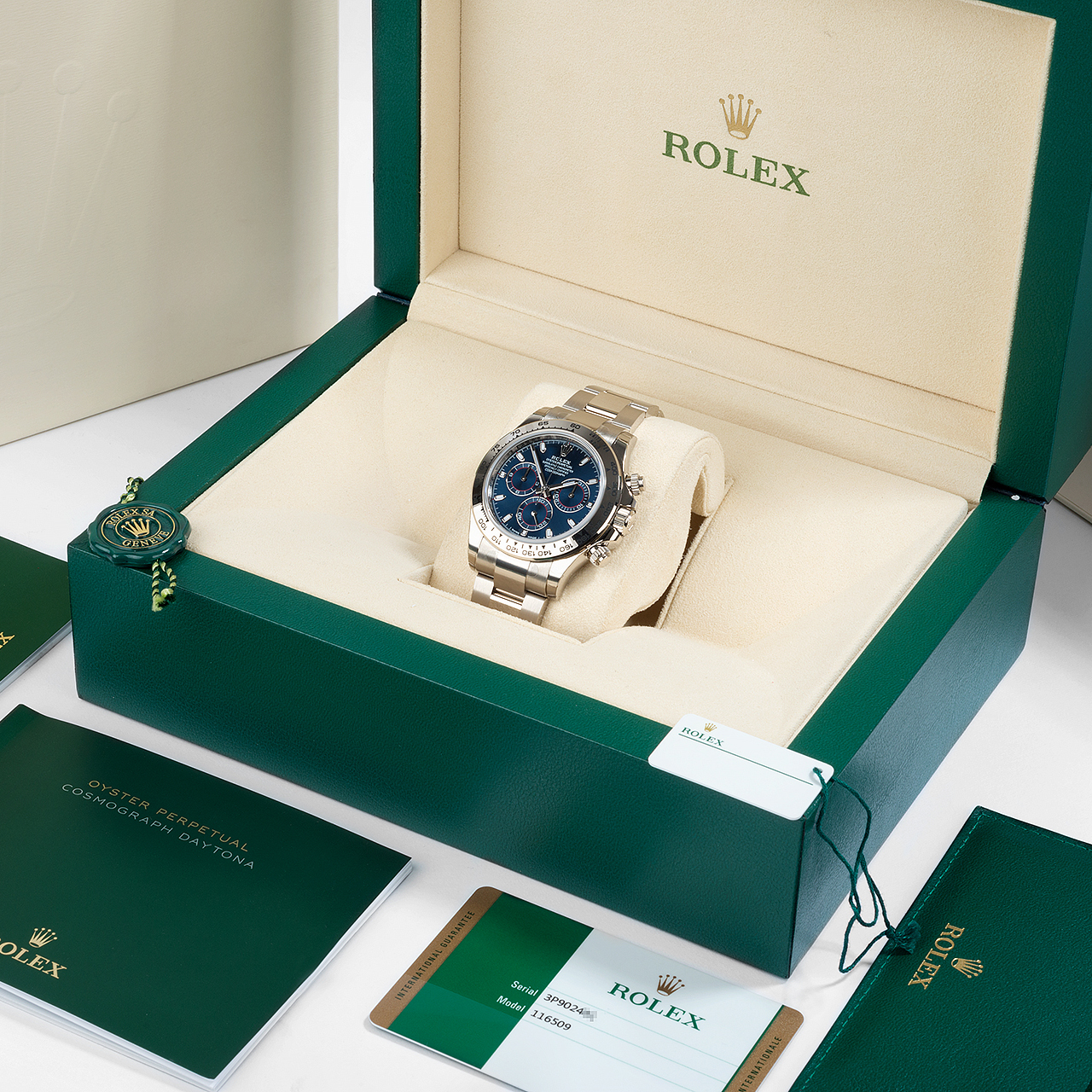 ROLEX COSMOGRAPH DAYTONA WHITE GOLD BLUE DIAL 116509